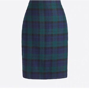 J. Crew blackwatch plaid pencil skirt